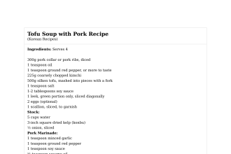Tofu Soup with Pork Recipe