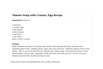 Tomato Soup with Century Egg Recipe