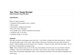 Too Thor Soup Recipe