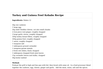 Turkey and Guinea Fowl Kebabs Recipe