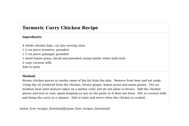Turmeric Curry Chicken Recipe