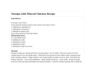 Turnips with Minced Chicken Recipe