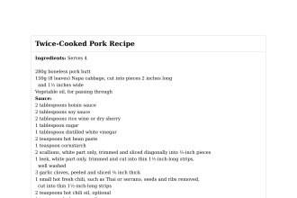 Twice-Cooked Pork Recipe