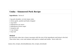 Umba - Simmered Pork Recipe