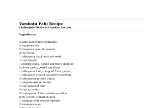 Vambotu Pahi Recipe