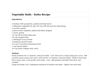 Vegetable Balls - Kofta Recipe