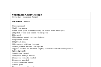 Vegetable Curry Recipe