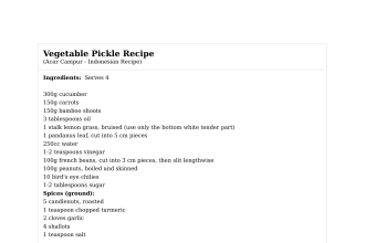 Vegetable Pickle Recipe