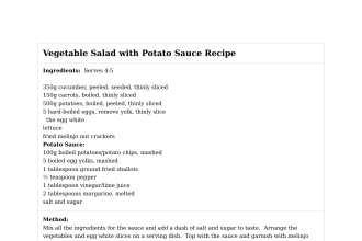 Vegetable Salad with Potato Sauce Recipe