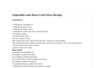 Vegetable and Bean Curd Stew Recipe