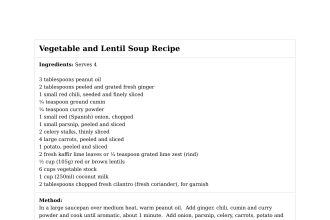Vegetable and Lentil Soup Recipe
