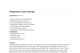 Vegetarian Goose Recipe