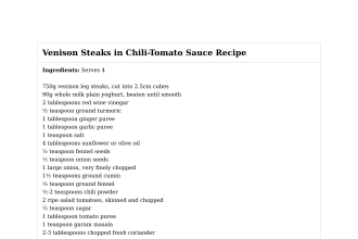 Venison Steaks in Chili-Tomato Sauce Recipe