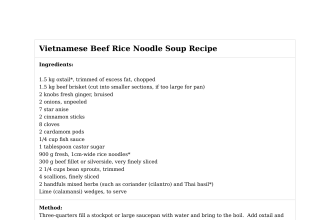 Vietnamese Beef Rice Noodle Soup Recipe