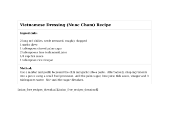 Vietnamese Dressing (Nuoc Cham) Recipe