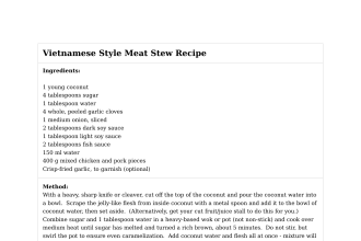 Vietnamese Style Meat Stew Recipe