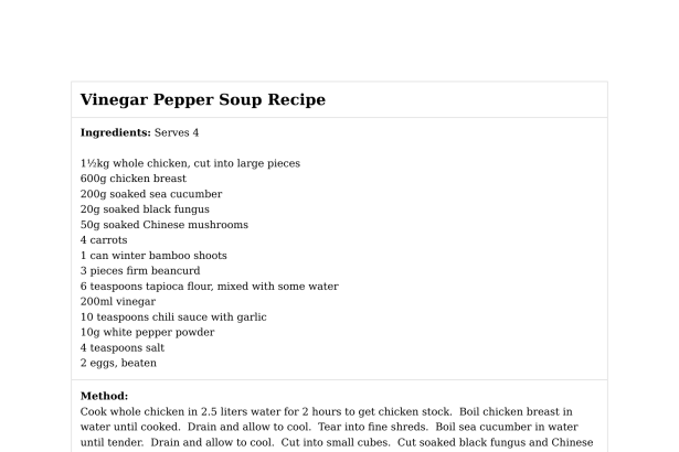 Vinegar Pepper Soup Recipe