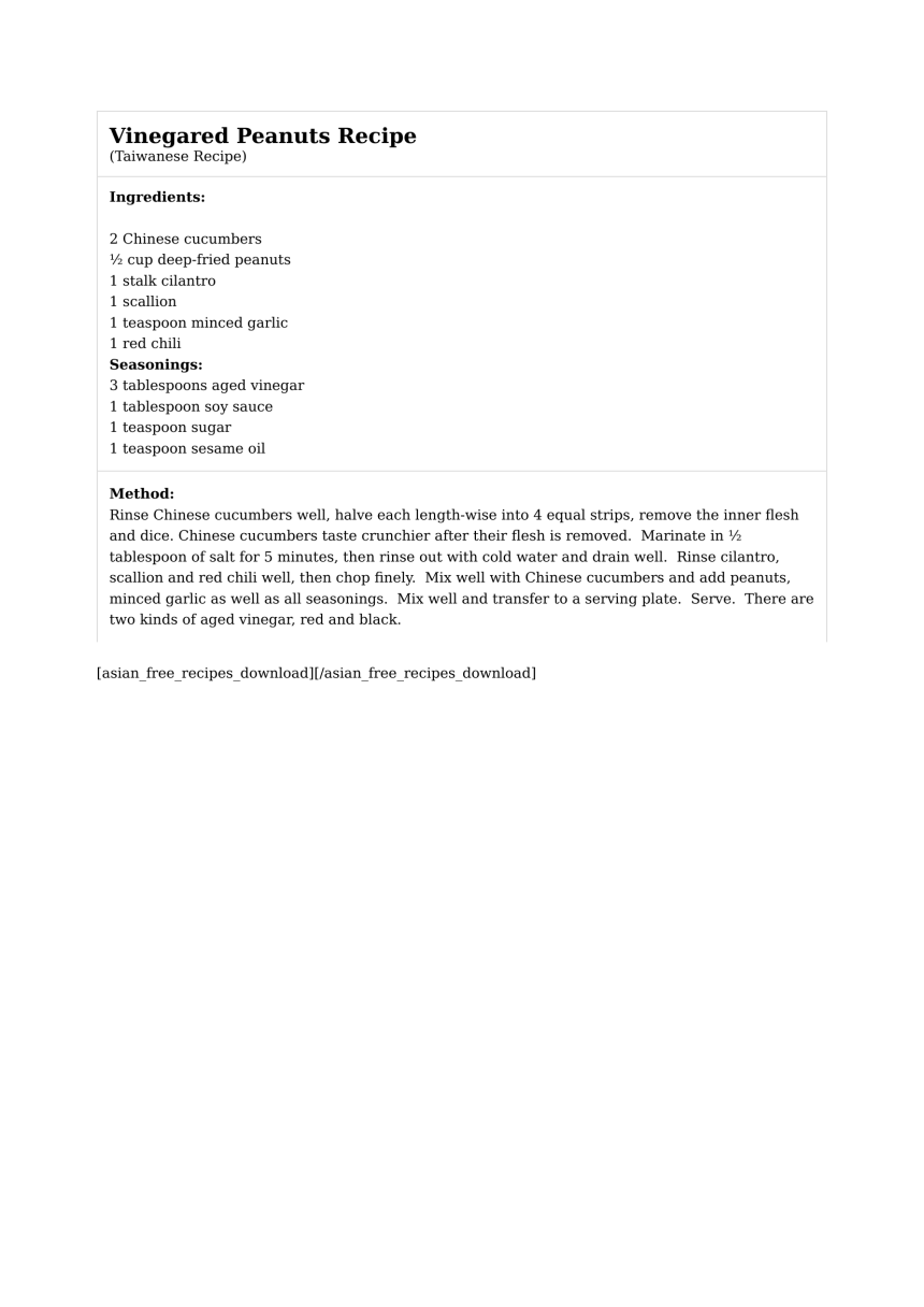 Vinegared Peanuts Recipe