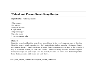 Walnut and Peanut Sweet Soup Recipe