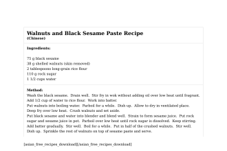 Walnuts and Black Sesame Paste Recipe