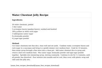 Water Chestnut Jelly Recipe