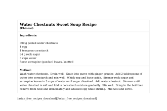 Water Chestnuts Sweet Soup Recipe