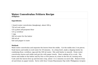 Water Convolvulus Fritters Recipe