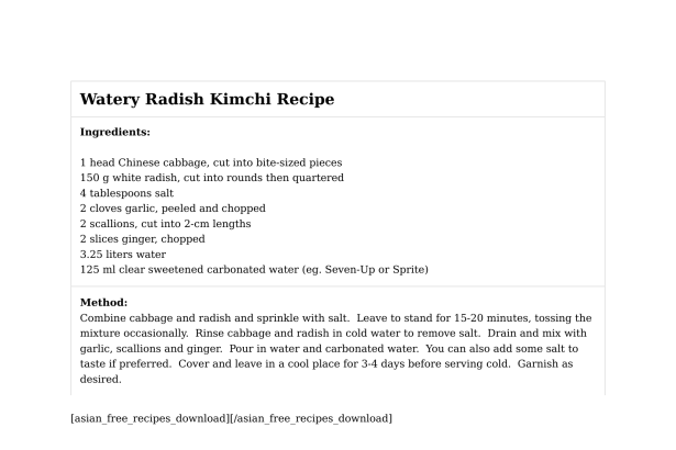 Watery Radish Kimchi Recipe