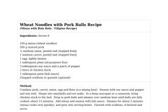 Wheat Noodles with Pork Balls Recipe