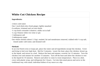 White Cut Chicken Recipe