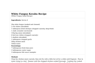 White Fungus Kerabu Recipe