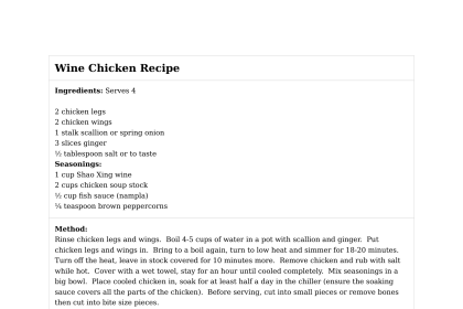 Wine Chicken Recipe
