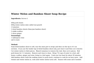 Winter Melon and Bamboo Shoot Soup Recipe