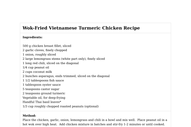 Wok-Fried Vietnamese Turmeric Chicken Recipe
