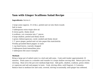 Yam with Ginger Scallions Salad Recipe