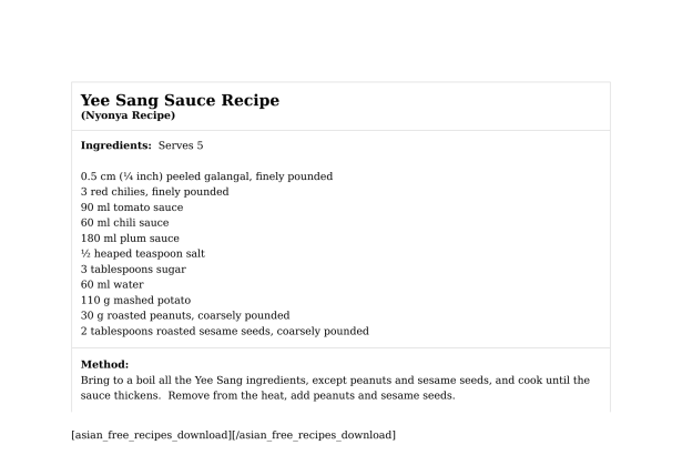 Yee Sang Sauce Recipe