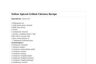Yellow Spiced Grilled Chicken Recipe
