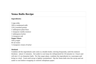 Yema Balls Recipe